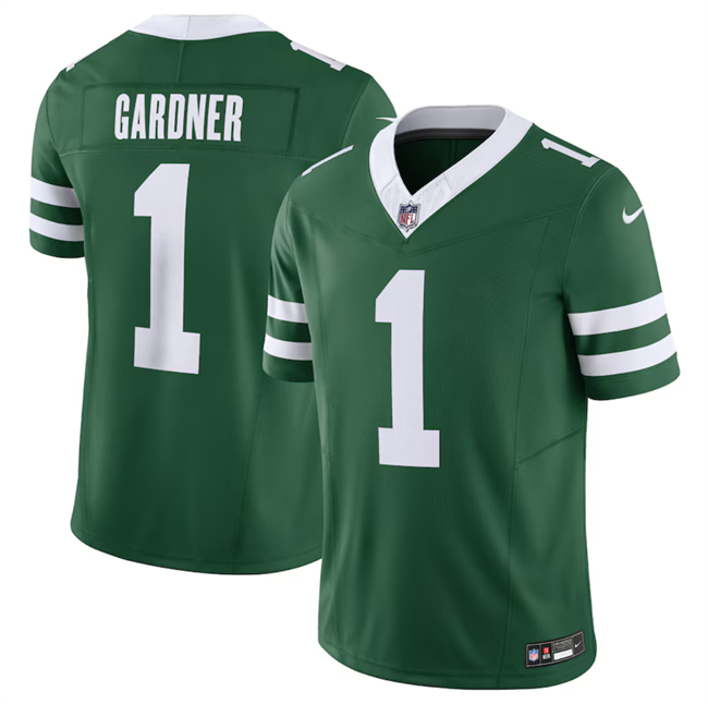 Men's New York Jets #1 Ahmad Sauce Gardner Green 2024 F.U.S.E. Vapor Limited Stitched Jersey