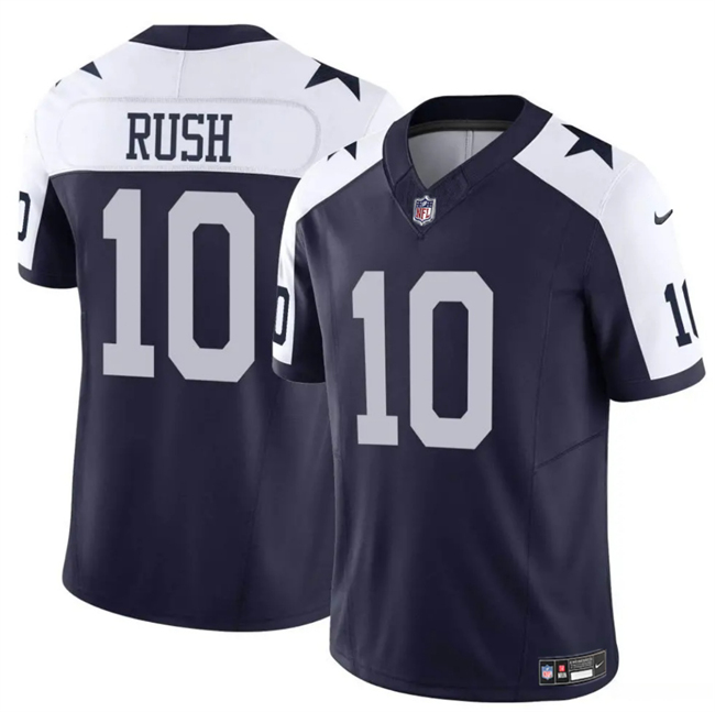 Men's Dallas Cowboys #10 Cooper Rush Navy_White Thanksgiving Vapor Untouchable Limited Stitched Football Jersey