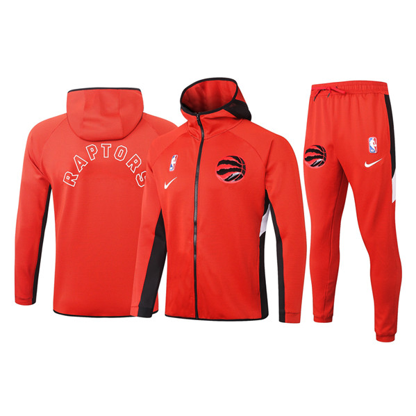 Men's Toronto Raptors Red Team Name Warmup Hoodiesuit