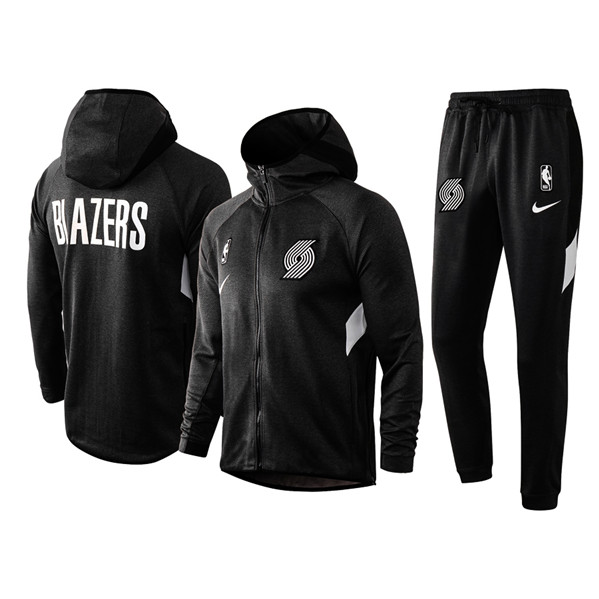 Men's Portland Trail Blazers Black Warmup Hoodiesuit