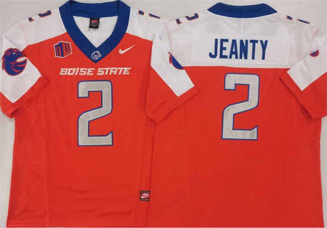 Men's Boise State Broncos #2 Ashton Jeanty Orange_White 2024 F.U.S.E. Vapor Limited Stitched Football Jersey