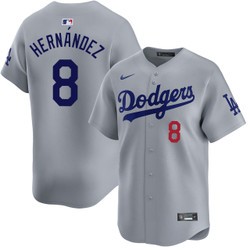 Men's Enrique Hernández Los Angeles Dodgers Nike Alternate Road Grey Limited Jersey