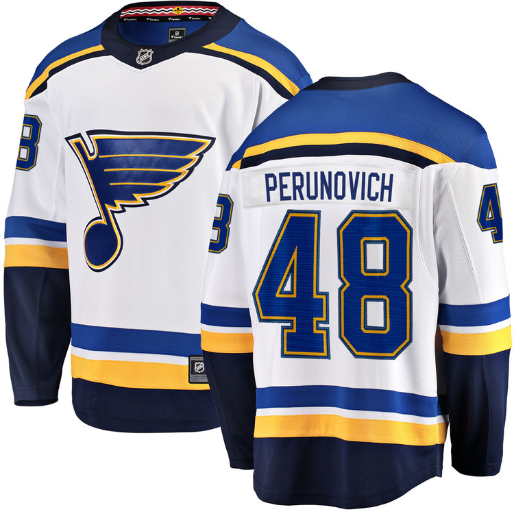 Men's Fanatics Scott Perunovich St. Louis Blues Away Breakaway Jersey