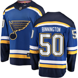 Men's Fanatics Jordan Binnington St. Louis Blues Home Breakaway Jersey