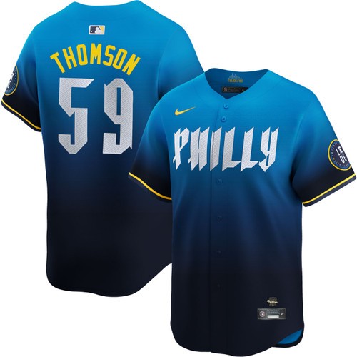 Men's Rob Thomson Philadelphia Phillies Nike Blue 2024 City Connect Limited Stitched Jersey