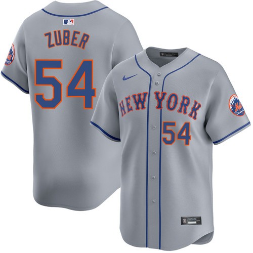 Men's Nike Tyler Zuber New York Mets Road Grey Limited Jersey