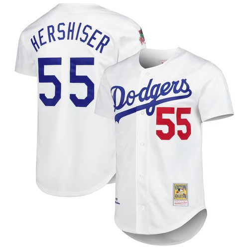 Men's Men's Los Angeles Dodgers Nike #55 Orel Hershiser White 1988 Throwback Stitched Baseball  Stitched MLB Jersey