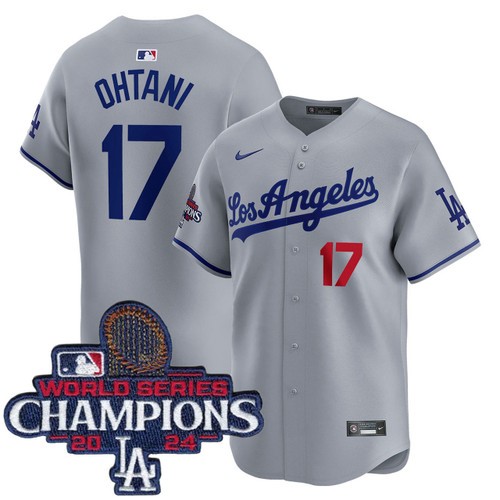 Men's Shohei Ohtani Los Angeles Dodgers Nike Road Grey Limited World Series Champions Jerseys