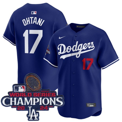 Men's Shohei Ohtani Los Angeles Dodgers Nike Alternate Royal Limited World Series Champions Jersey