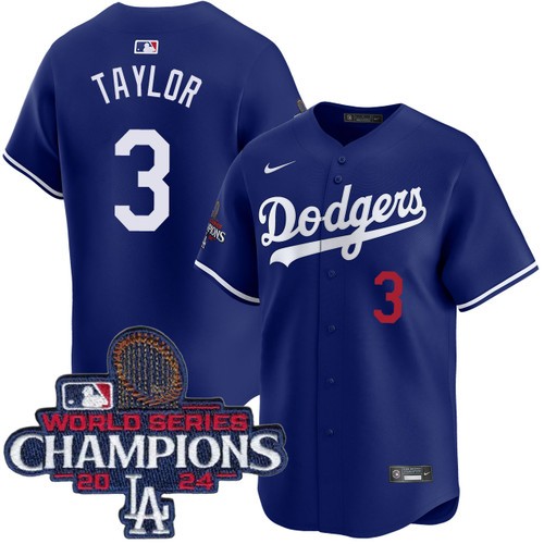 Men's Chris Taylor Los Angeles Dodgers Nike Alternate Royal Limited World Series Champions Jersey