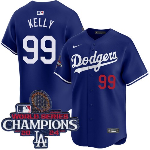 Men's Joe Kelly Los Angeles Dodgers Nike Alternate Royal Limited World Series Champions Jersey