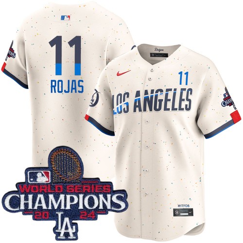 Men's Miguel Rojas Los Angeles Dodgers Nike City Connect Cream Limited World Series Champions Jersey