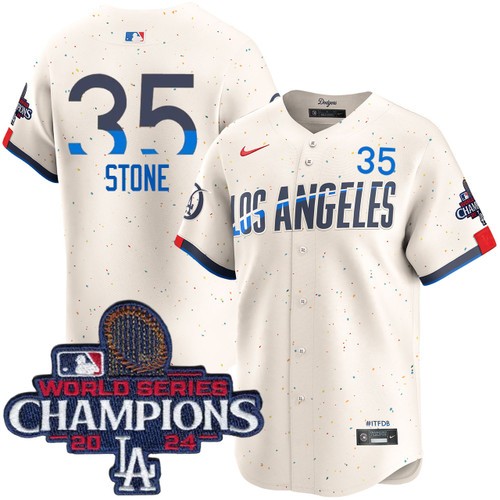 Men's Gavin Stone Los Angeles Dodgers Nike City Connect Cream Limited World Series Champions Jersey