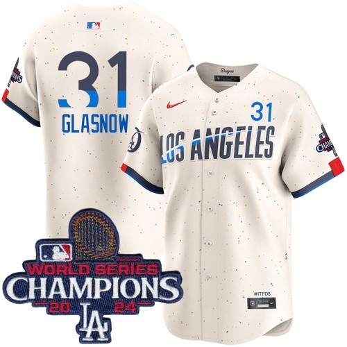 Men's Tyler Glasnow Los Angeles Dodgers Nike City Connect Cream Limited World Series Champions Jersey