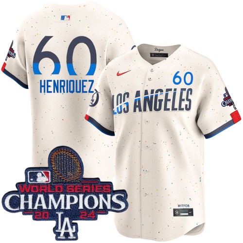 Men's Edgardo Henriquez Los Angeles Dodgers Nike City Connect Cream Limited World Series Champions Jersey