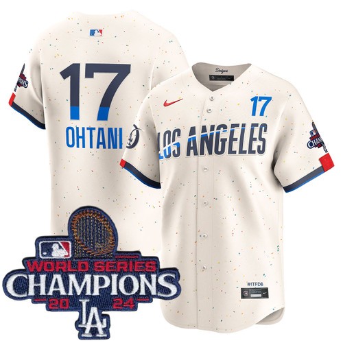 Men's Shohei Ohtani Los Angeles Dodgers Nike 2024 City Connect Cream Limited World Series Champions Jersey