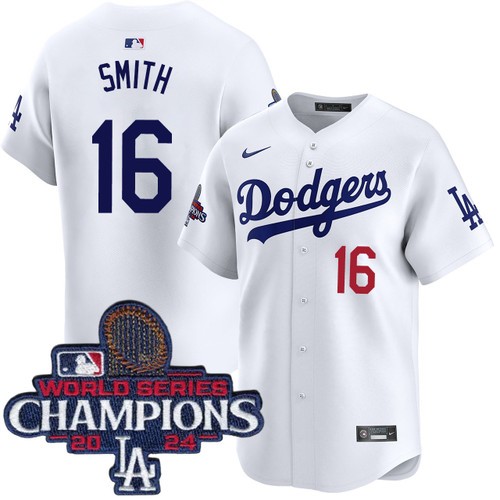 Youth Will Smith Los Angeles Dodgers Nike Home White Limited World Series Champions Jersey