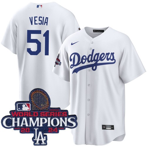 Youth Alex Vesia Los Angeles Dodgers Nike Home White World Series Champions Jersey