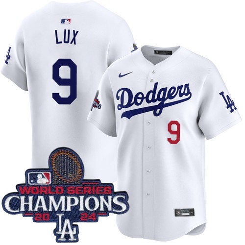 Youth Gavin Lux Los Angeles Dodgers Nike Home White Limited World Series Champions Jersey