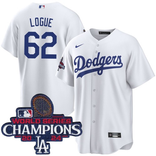 Youth Zach Logue Los Angeles Dodgers Nike Home White World Series Champions Jersey