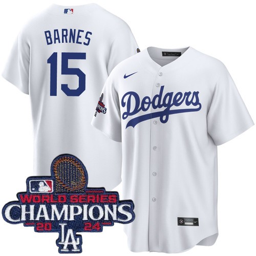 Youth Austin Barnes Los Angeles Dodgers Nike Home White World Series Champions Jersey