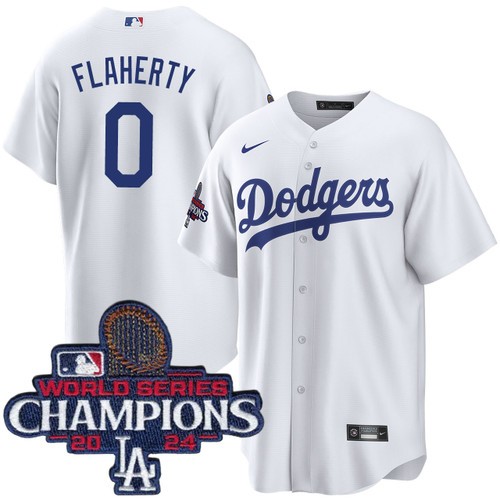 Youth Jack Flaherty Los Angeles Dodgers Nike Home White World Series Champions Jersey