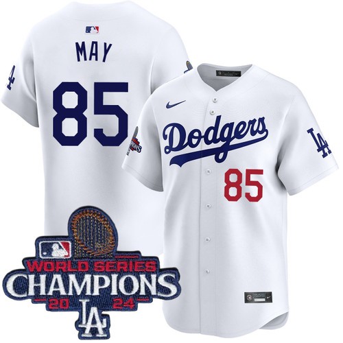 Youth Dustin May Los Angeles Dodgers Nike Home White Limited World Series Champions Jersey