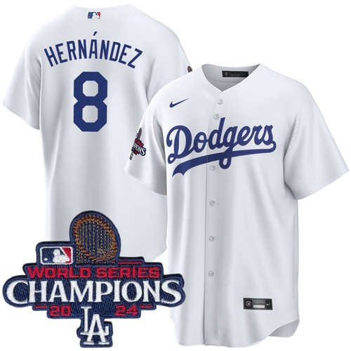 Youth Enrique Hernandez Los Angeles Dodgers Nike Home White World Series Champions Jersey