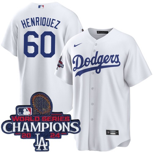 Youth Edgardo Henriquez Los Angeles Dodgers Nike Home White World Series Champions Jersey