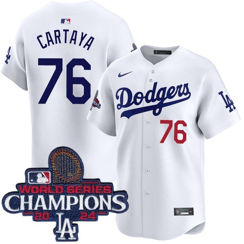 Youth Diego Cartaya Los Angeles Dodgers Nike Home White Limited World Series Champions Jersey