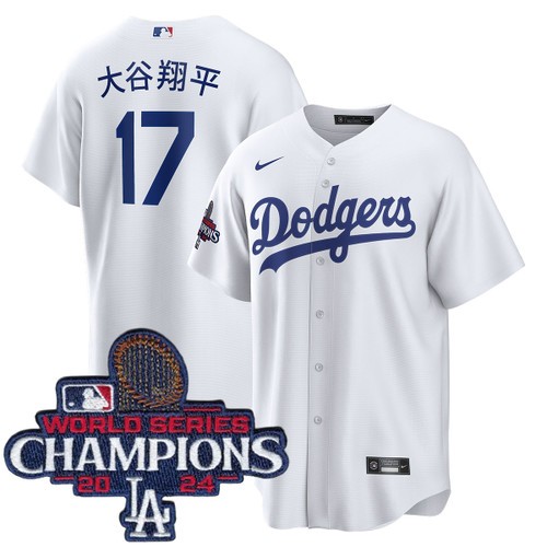 Youth Shohei Ohtani Kanji Los Angeles Dodgers Nike Home White World Series Champions Jersey by NIKE