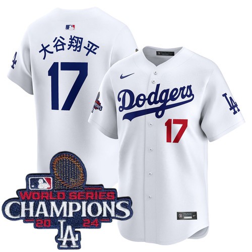 Youth Shohei Ohtani Kanji Los Angeles Dodgers Nike Home White Limited World Series Champions Jersey by NIKE