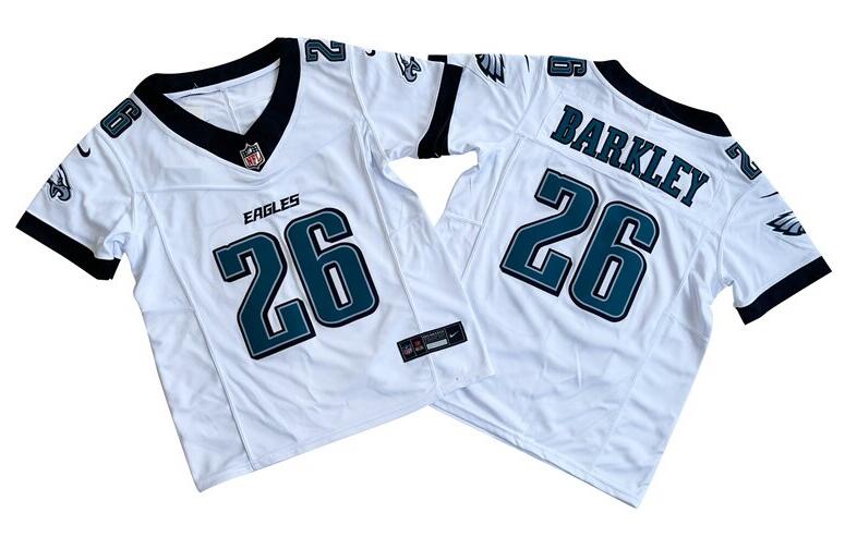 Youth Philadelphia Eagles #26 Saquon Barkley White 2023 F.U.S.E Vapor Untouchable Limited Stitched Football Jersey