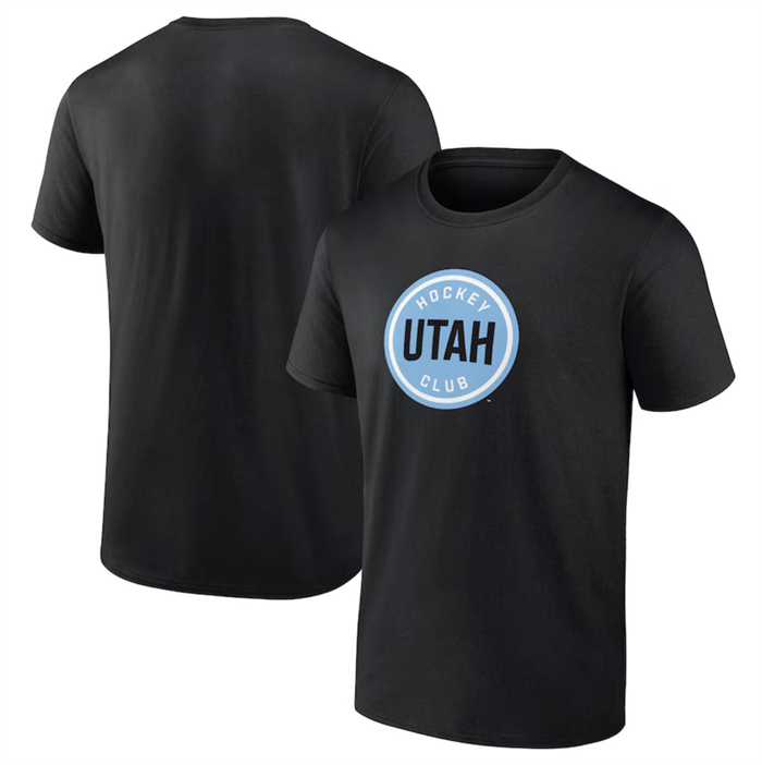 Men's Utah Hockey Club Black Draft Logo T-Shirts