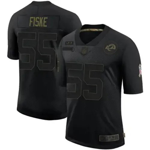 Men's Los Angeles Rams #55 Braden Fiske Vapor Limited 2020 Salute to Service Black Stitched Football Jersey