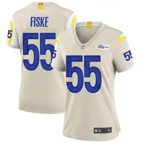 Women's Los Angeles Rams #55 Braden Fiske Vapor Limited Bone Stitched Football Jersey