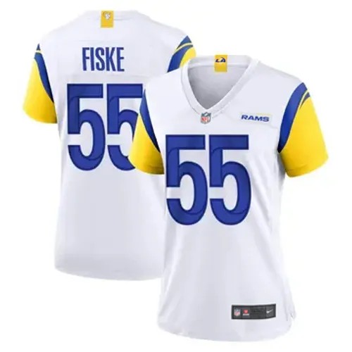 Women's Los Angeles Rams #55 Braden Fiske Vapor Limited Alternate White Stitched Football Jersey