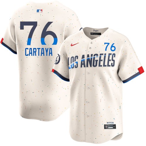 Men's Diego Cartaya Los Angeles Dodgers Nike Cream 2024 City Connect Limited Stitched MLB Jersey