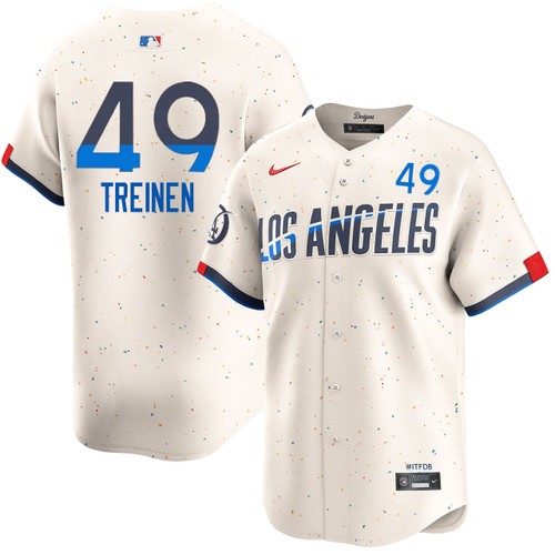 Men's Blake Treinen Los Angeles Dodgers Nike Cream 2024 City Connect Limited Stitched MLB Jersey