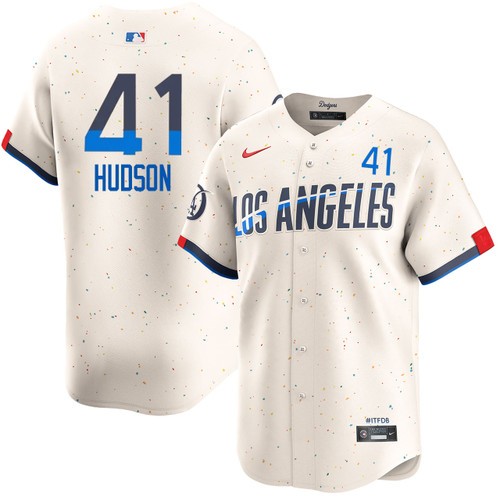 Men's Daniel Hudson Los Angeles Dodgers Nike Cream 2024 City Connect Limited Stitched MLB Jersey