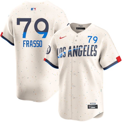 Men's Nick Frasso Los Angeles Dodgers Nike Cream 2024 City Connect Limited Stitched MLB Jersey