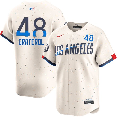 Men's Brusdar Graterol Los Angeles Dodgers Nike Cream 2024 City Connect Limited Stitched MLB Jersey