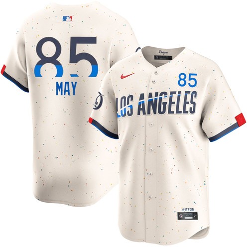 Men's Dustin May Los Angeles Dodgers Nike Cream 2024 City Connect Limited Stitched MLB Jersey