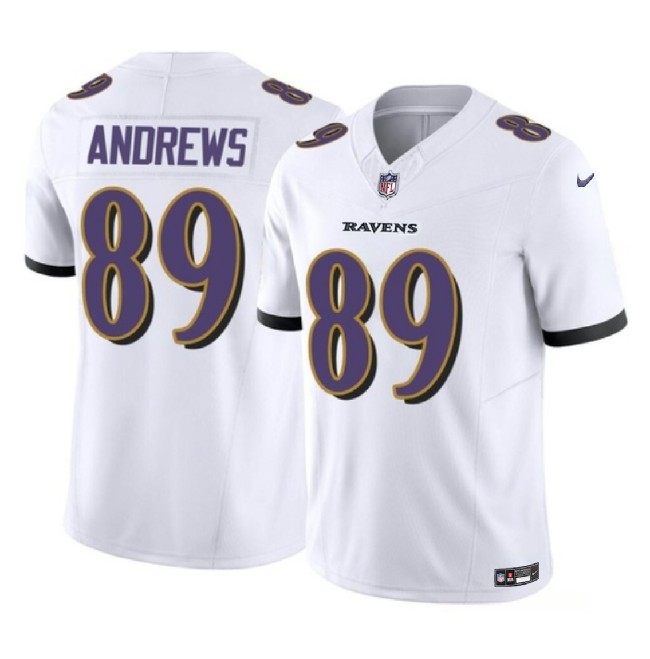 Men's Baltimore Ravens #89 Mark Andrews White 2024 F.U.S.E Vapor Limited Jersey