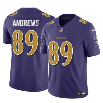 Men's Baltimore Ravens #89 Mark Andrews Color Rush Purple 2024 F.U.S.E Vapor Limited Jersey