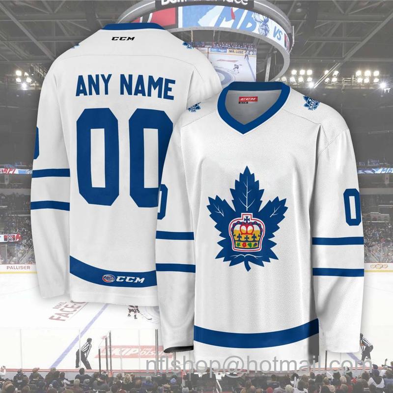 Men's Youth Customized Toronto Marlies AHL White CCM Hockey Stitched Jersey