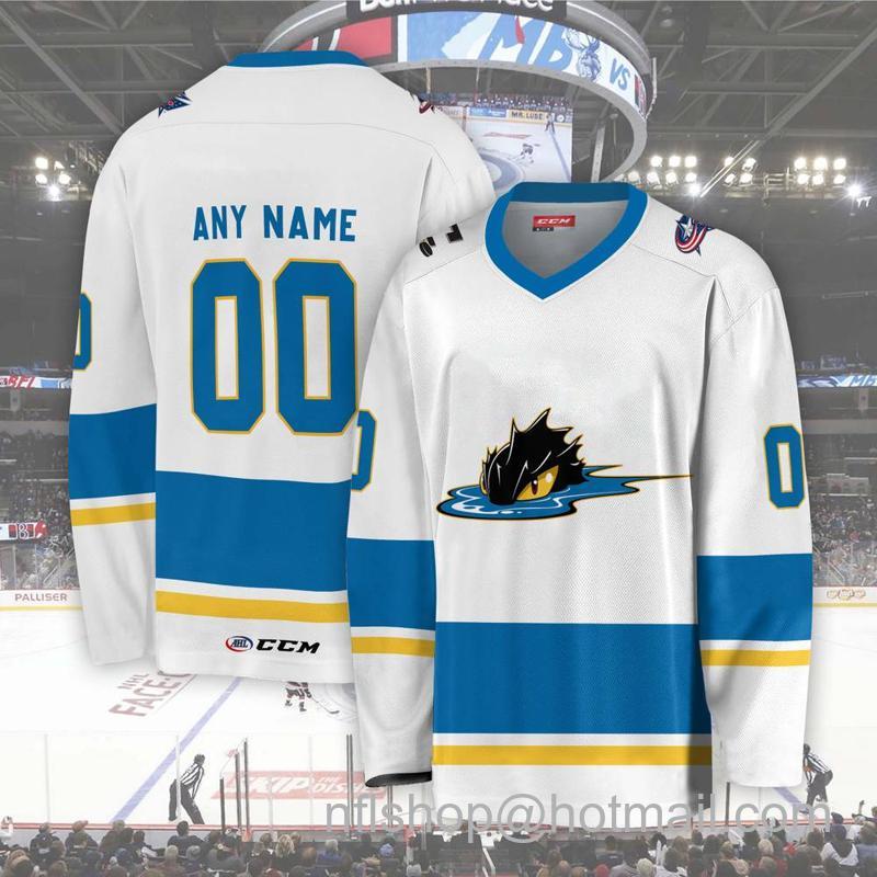 Men's Youth Customized Cleveland Monsters AHL White CCM Hockey Stitched Jersey