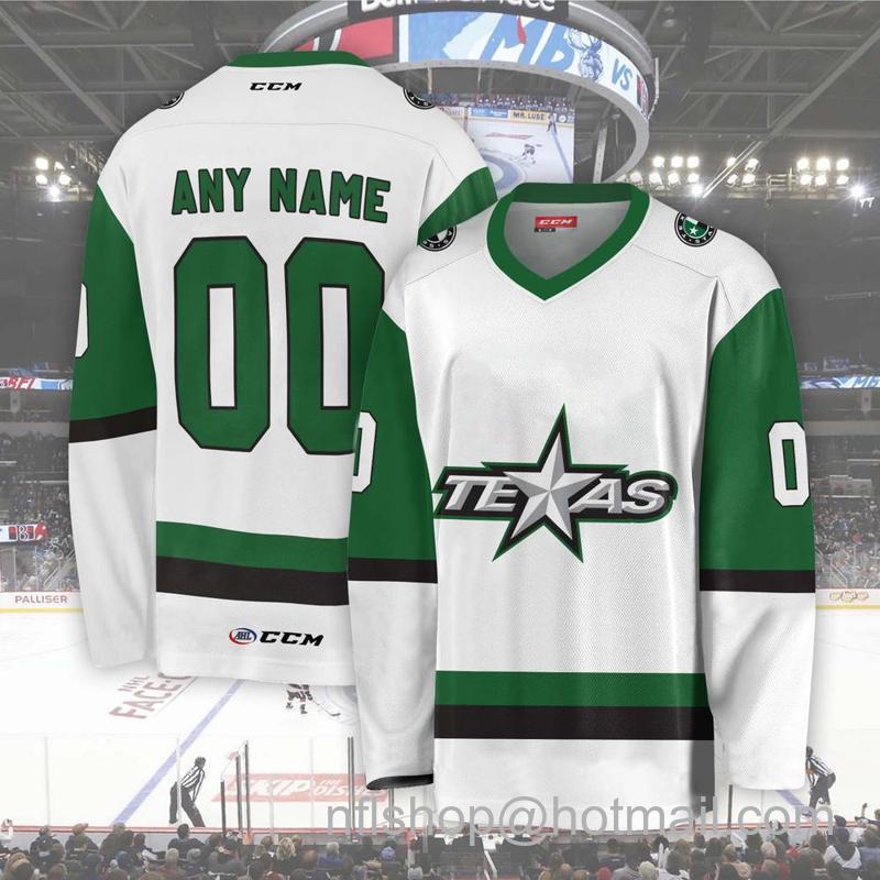 Men's Youth Customized Texas Stars AHL White CCM Hockey Stitched Jersey