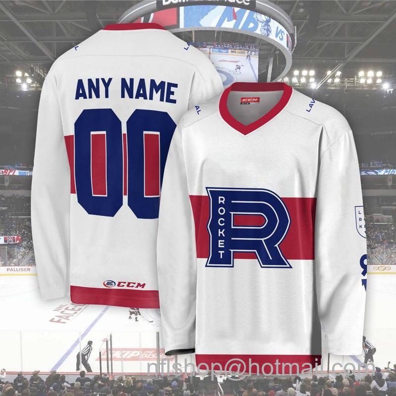 Men's Youth Customized Laval Rocket AHL White CCM Hockey Stitched Jersey