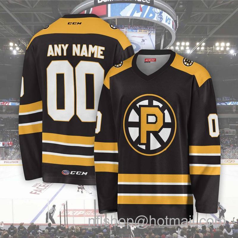Men's Youth Customized Providence Bruins AHL Black CCM Hockey Stitched Jersey